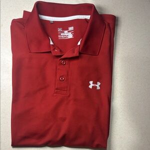 Under Armour Men's Crimson Polo Shirt Loose Heatgear size Large